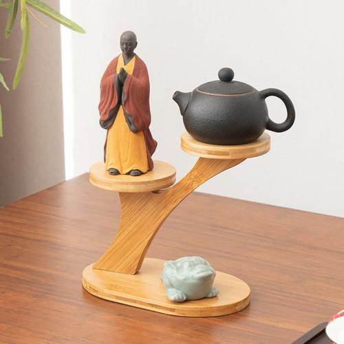 小型博古架桌面茶杯收纳置物架子实木中式紫砂壶茶具茶叶摆件展示