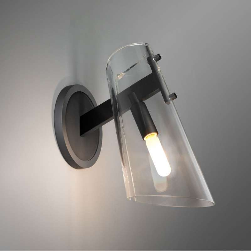 意式极简全铜黑色卧室床头客厅过道灯具丹麦创意个性氛围玻璃壁灯