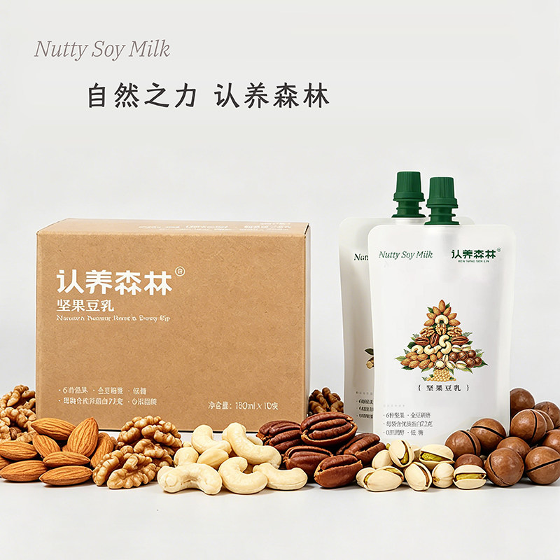 认养森林坚果豆乳核桃仁巴达木腰果夏威夷果碧根果豆奶植物蛋白饮