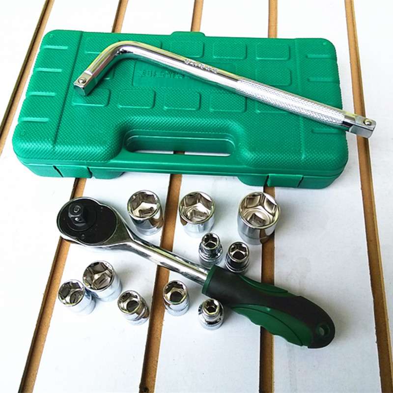 供应供筒扳手机修汽修组合好力特13套筒扳手组合工具公制套筒扳手