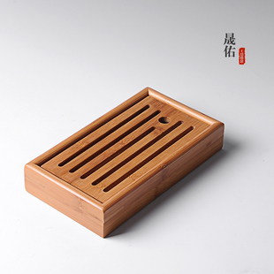 托盘茶海台功夫茶具茶道 竹制小茶盘方形干泡盘小号竹制迷你储水式