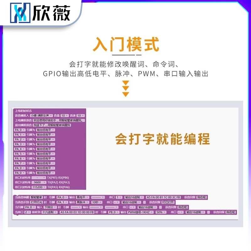 ASRPRO20语音识别模块天问开发B板AI离线语音控制ASR PRO核心板