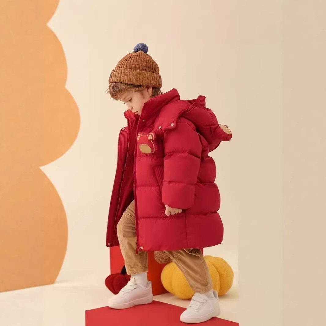 2026男童女童中长款儿童棉服加厚新款冬季保暖宝宝过膝外套中小童