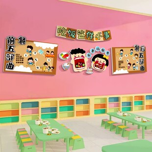 饰环创幼儿园主题成品 托管班教室布置食堂育文化墙贴小饭桌餐厅装