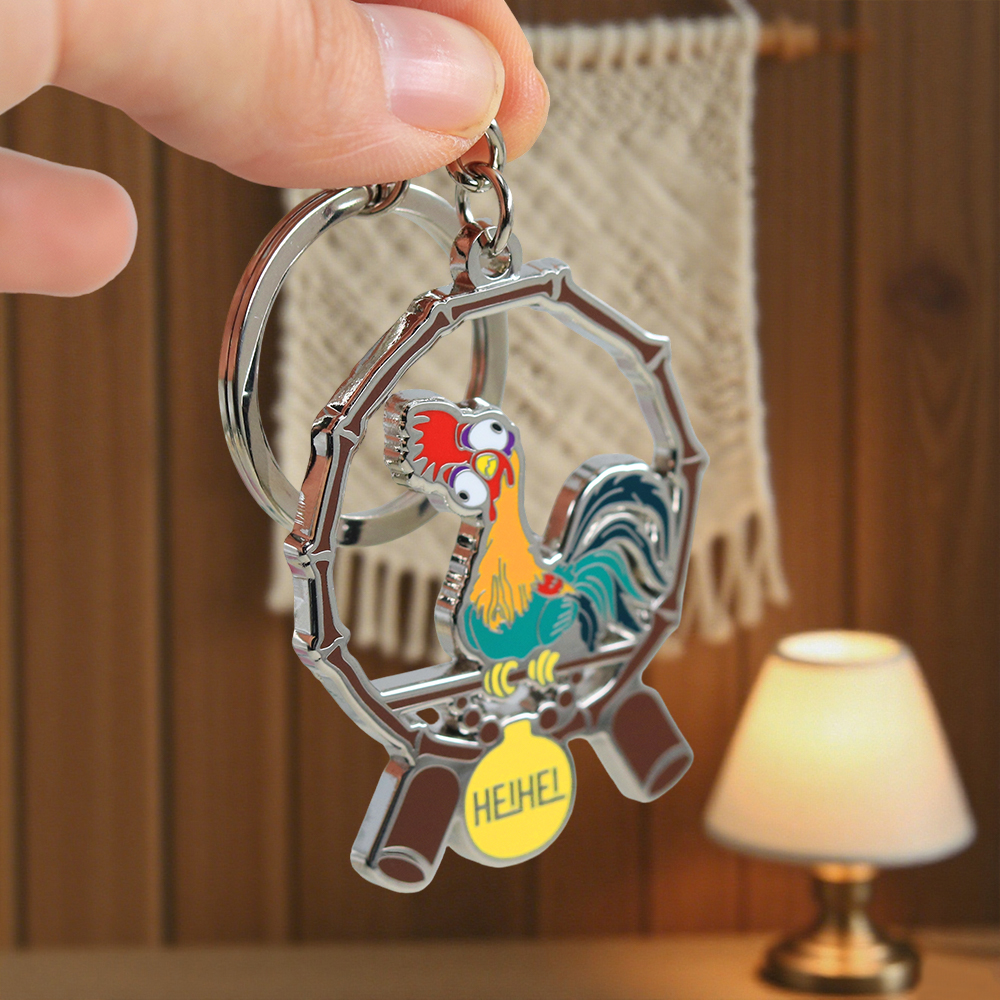 搞怪的公鸡heihei钥匙链彩色钥匙圈可爱动物装饰包包挂饰儿童礼物