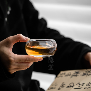 水晶杯玻璃功夫茶杯主人杯家用个人专用单杯侘寂杯茶盏 圭隐堂日式