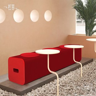 红色长凳创意家具 风琴凳折叠伸缩凳客厅卧室家用餐凳简约现代时尚