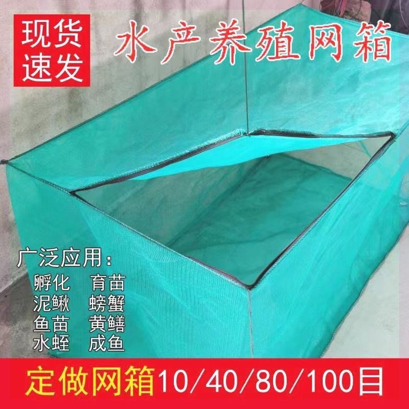 加厚10目网箱带盖加盖水产养殖网箱孵化鱼苗幼苗泥鳅鳝箱定制