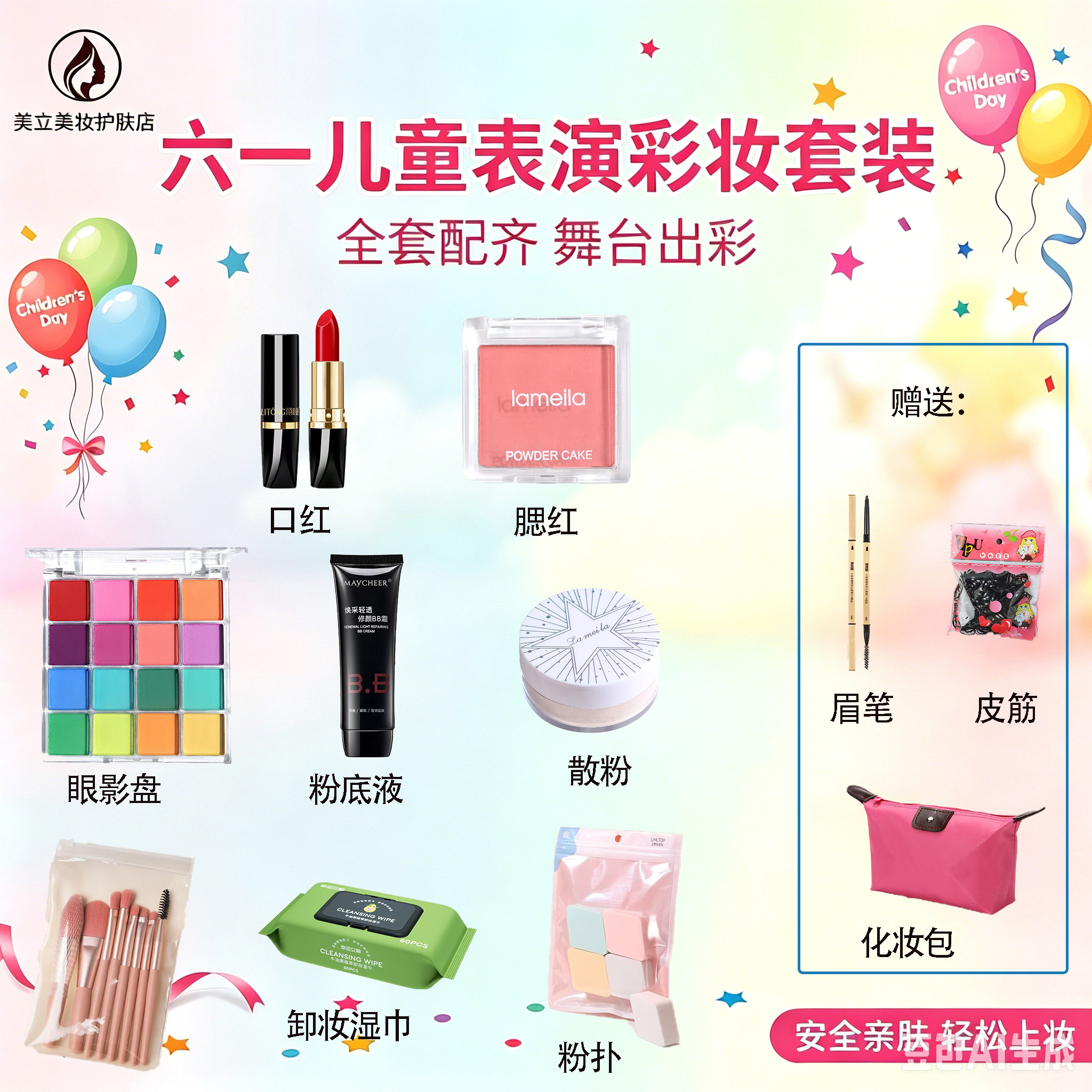官方旗舰店正品彩色眼影盘表演舞台妆爆款亮片彩妆套组舞台专用