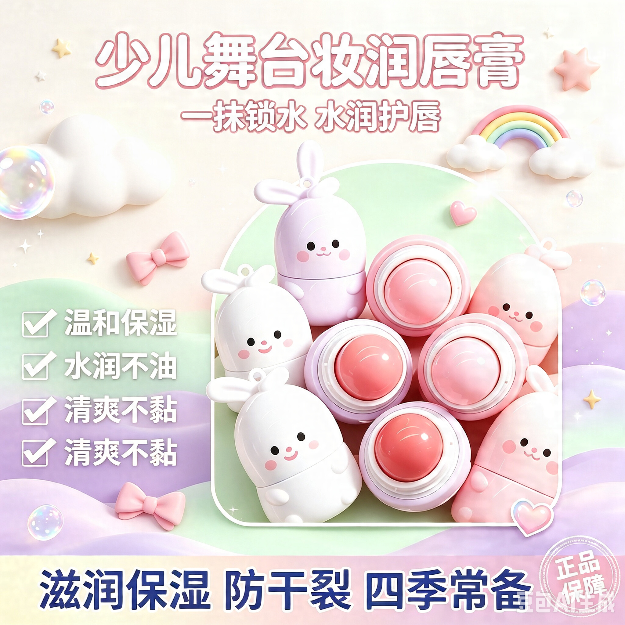 正品可爱小兔子变色唇膏口红持久不沾杯不掉色学生女保湿滋润唇膏