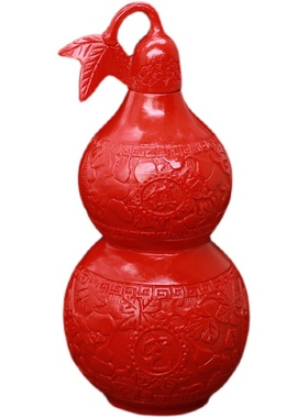 天然红朱砂八卦葫芦摆件家居办公摆台客厅书架摆饰桌面饰品工艺品