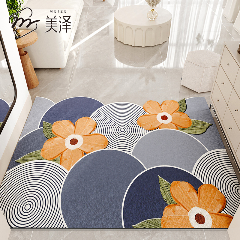 2024新款入户地垫可擦免洗进门口脚垫家用玄关皮革门垫可裁剪地毯