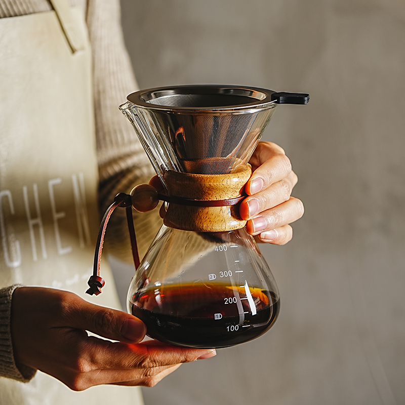咖啡分享壶滴漏式手冲咖啡壶套装玻璃挂耳咖啡过滤漏斗滤杯带刻度