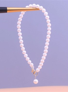 新款袖珍迷你很小圆珍珠手链 日韩简约气质精致百搭细手串ins小众