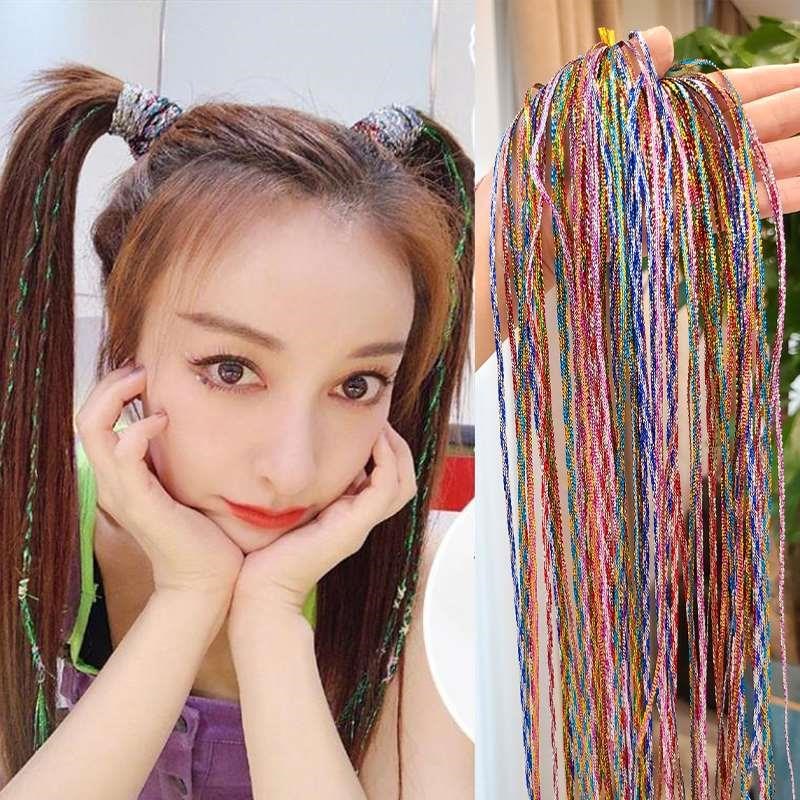 新疆发货哥彩绳辫发脏辫神彩色器儿童头绳七彩丝带绑发辫新品
