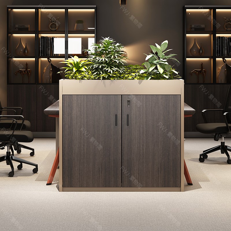 职员办公室文件柜隔断矮柜资料柜现代化简约储物柜花槽多功能柜