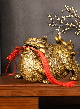 全铜貔貅摆件一对客厅办公室家居客厅店铺装饰开业礼品