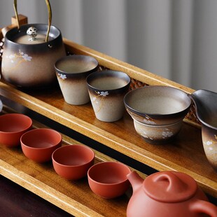 红木工夫茶杯收纳架子双层晾杯架茶具沥水置物架实木杯托茶道配件