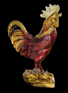 纯铜鸡动物雕塑室内客厅办公室摆件铸铜全家福鸡雕塑现代铜雕