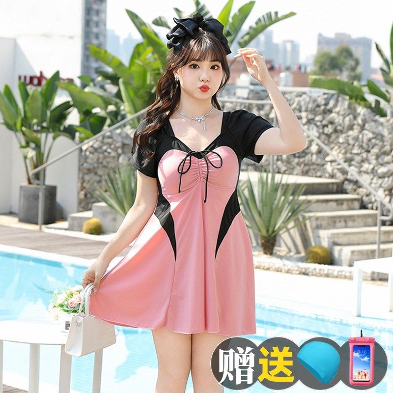 微胖女孩温泉大码胖mm泳衣女连体裙式保守遮肚显瘦遮肉200斤泳装,运动/瑜伽/健身/球迷用品,连体泳衣,淘宝优惠券,粉丝福利购,淘宝优惠卷