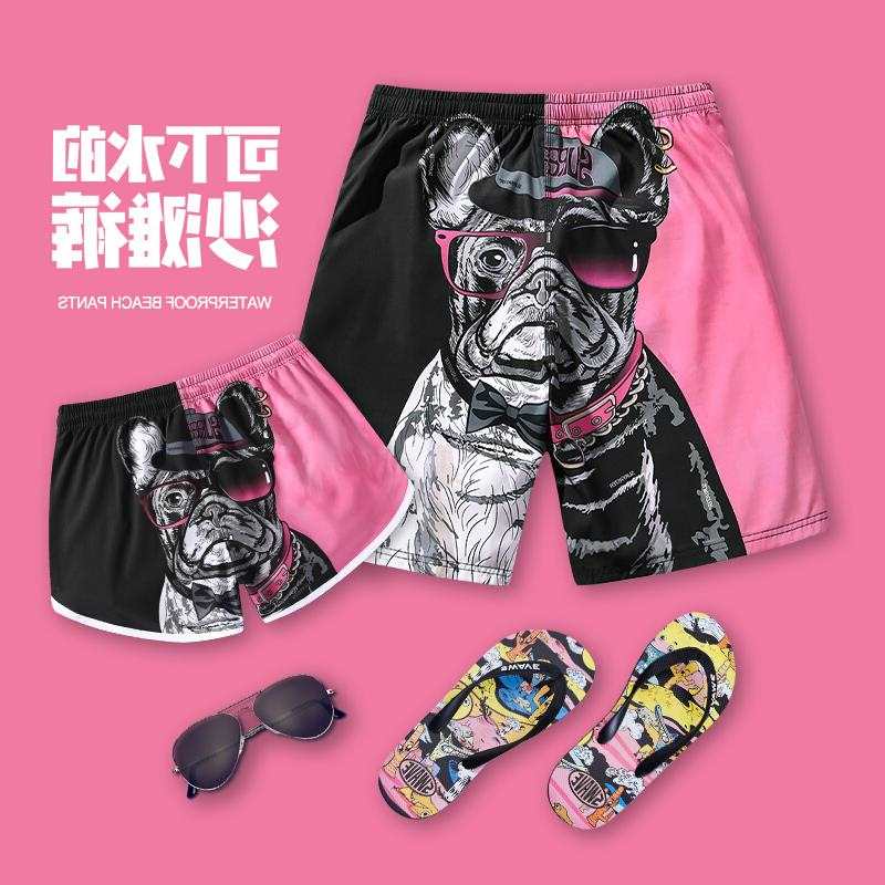 沙滩裤男情侣套装游泳裤女速乾y度假温泉裤三亚旅游宽松大尺码泳