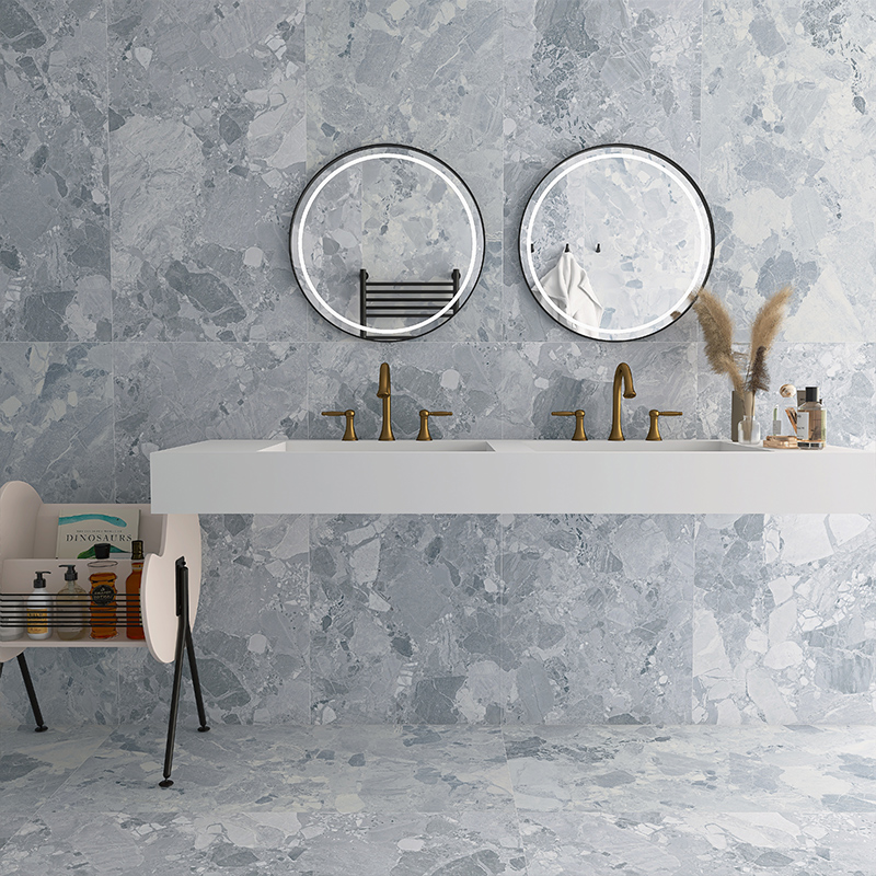 粉色大颗粒水磨石60n0x1200化妆室瓷砖 浴室阳台厨房壁砖工装地砖