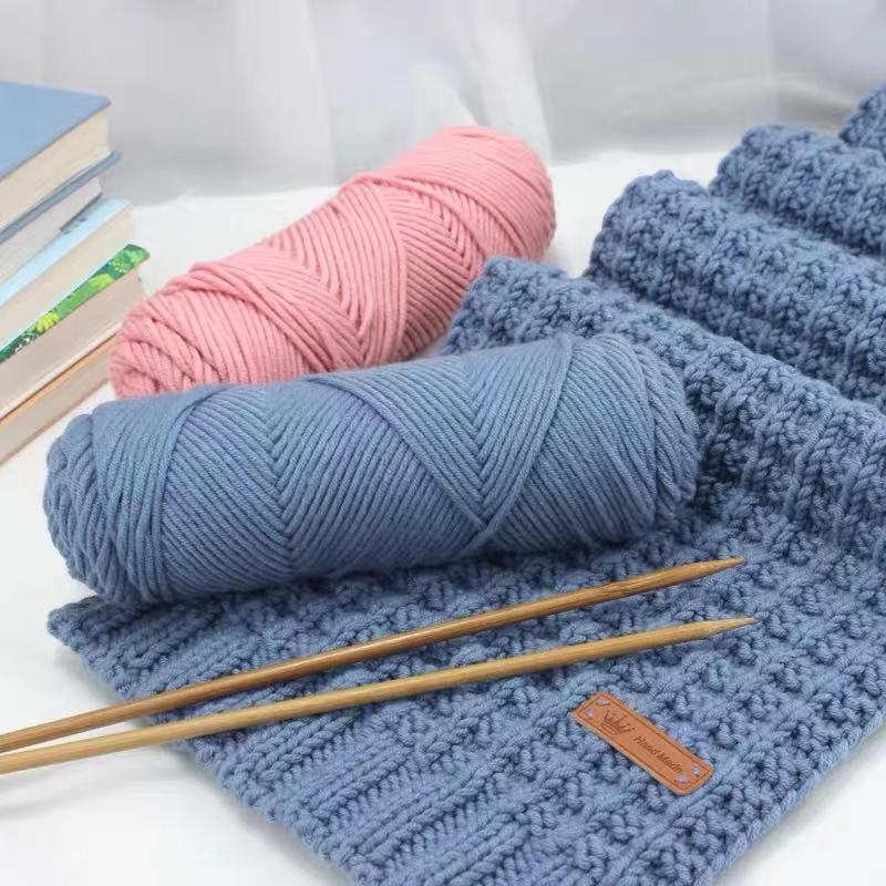 情人棉手工编织diy围巾毛线团粗毛线棒K针线牛奶棉男女织围巾线团