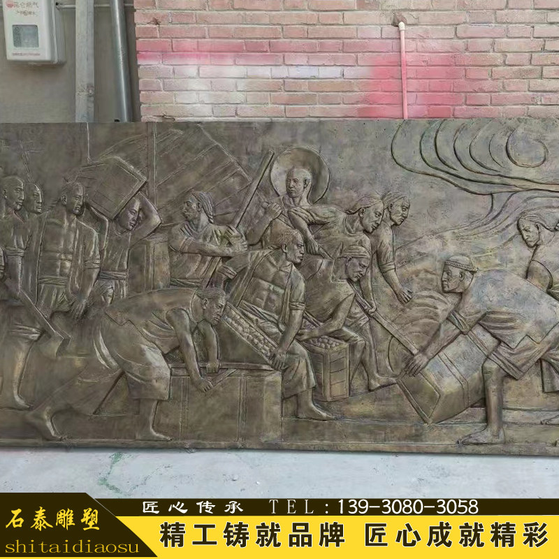 玻璃纤维仿铜浮雕博物馆纪念馆展览馆装O饰壁画接受来图定制