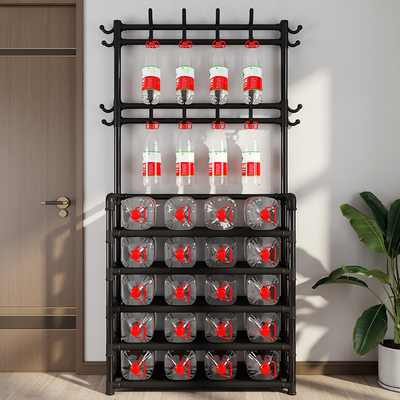 金属工艺衣架落地立式加厚加粗挂门后挂钩多层鞋帽架一体式多功能