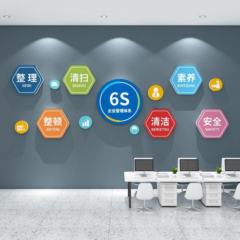 工厂车间标语墙贴画企业办公室文化墙面装饰公司6s管理励志背景墙