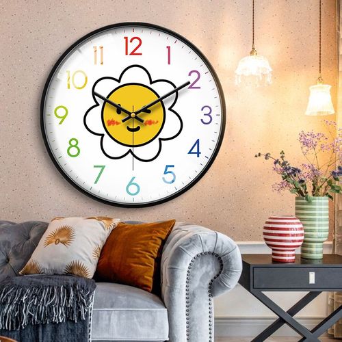 网红2025新款钟表挂钟客厅家用卡通现代简约时钟卧室静音挂墙装饰