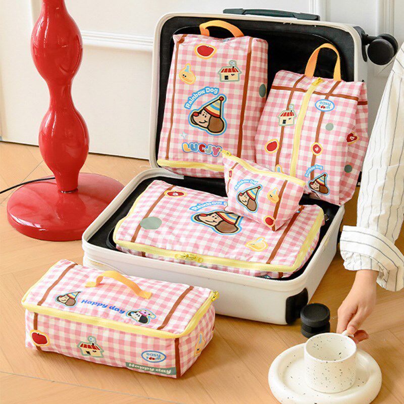 可爱旅行收纳套装便携防水行李箱分装袋内衣袜鞋子收纳袋鞋袋出差