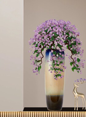 落地花瓶摆件紫水晶发财树摆件客厅玄关柜壁龛转角处高档乔迁新居