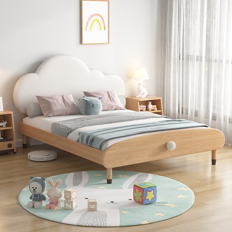 云朵儿童床男孩1.5简约现代儿童房公主床女孩1米2单人床实木护栏