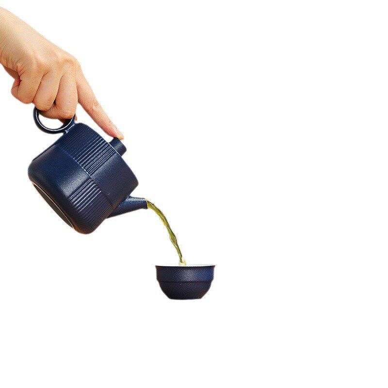 现代简约户外旅行茶具套装一体分离式收纳包车载野炊陶瓷茶杯新品