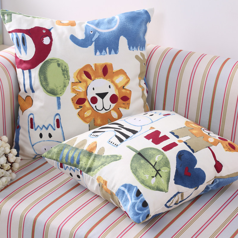 蒙月全棉帆布抱枕套不含芯老粗布沙发靠垫40x40/O45x45/可定制尺