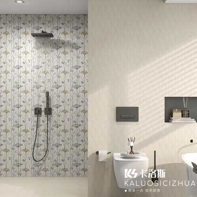 法式侘寂风花砖600xp1200化妆室D瓷砖厨房浴室壁砖微水泥地砖奶白