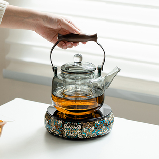 观策器隐电陶炉煮茶器煮茶炉玻璃煮茶壶烧水壶泡茶专用蒸茶壶套装