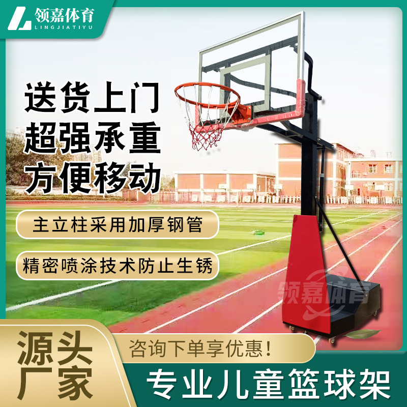 成人家用室内儿童篮球架移动升降可调节篮球架青少年比赛篮球架
