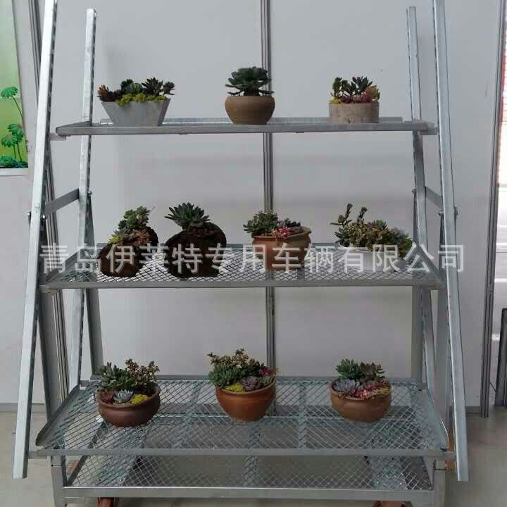 推荐花卉展示车花店盆栽摆放展览车盆栽鲜花多肉展示可移动架