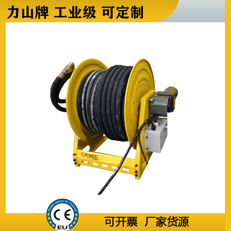 消防软管高压水鼓卷盘电动50米工业冲洗卷盘金属疏通机卷筒厂家