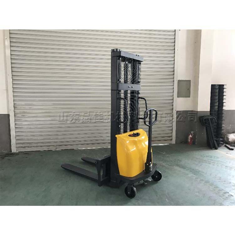 仓库货物电动堆车半自动手推式升车工业液压站架式托盘叉车