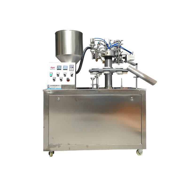 广州机械厂转盘式软管灌装机封尾机械丝滑脱毛膏半自动灌装封尾机