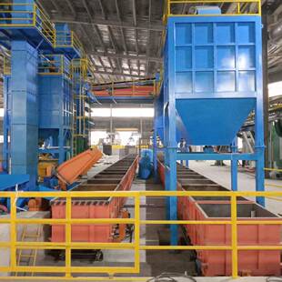 源头厂家长期供应壳型铸造生产线 覆膜砂浇铸线 铁丸埋箱线