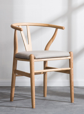 Y椅北欧b实木餐椅休闲实木椅子凳子靠背椅现代简约创意椅子书桌椅