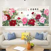 2025新款 客厅卧室高端居家满钻钻石画牡丹花开富贵十字绣现代大画