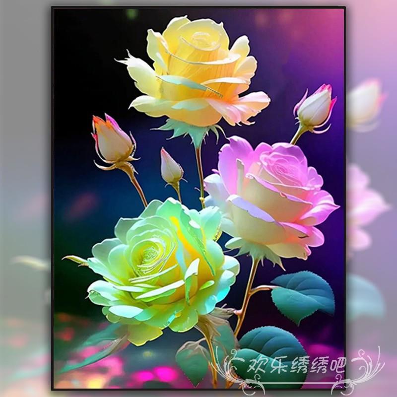 花系列十字绣2025新线刺绣客厅小简单现代自绣手工5D钻石画