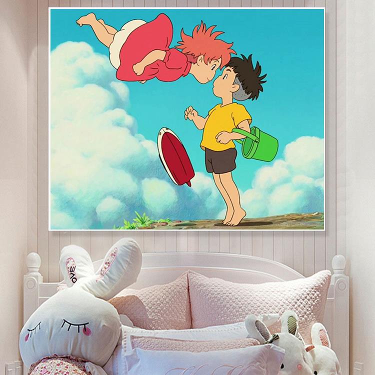 卡通动漫钻石画满钻新款2024简单小幅手工5d点贴钻十字绣卧室儿童