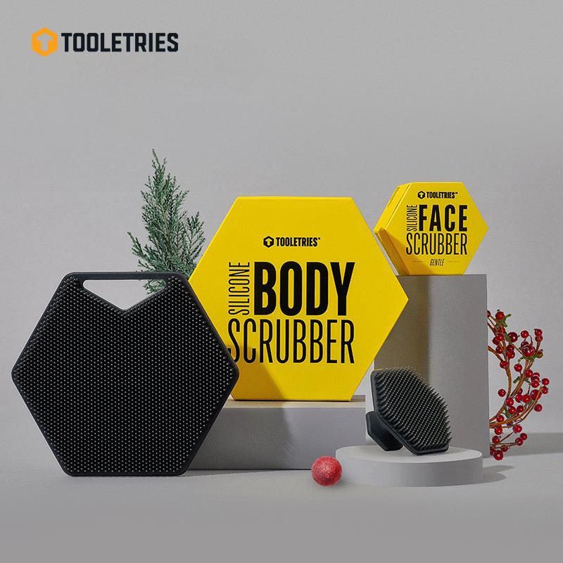 Tooletries-硅胶清洁毛孔洁面仪胡须按摩梳去角质浴刷搓澡沐浴花