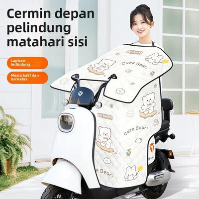 2025新款电瓶车挡风罩薄款春夏防晒牛津布电动车挡风被遮风挡防雨